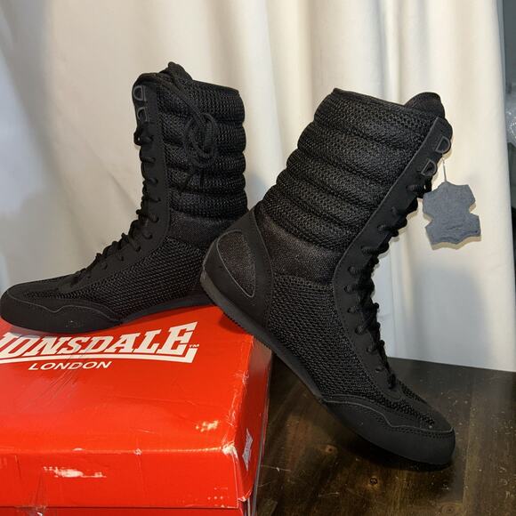 Lonsdale Contender High Black Boxing Cutting Boots Men's Size 8US 7UK EU41 NWT - Picture 7 of 12